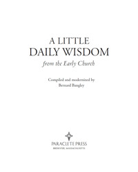 Imagen de portada: A Little Daily Wisdom from the Early Church 9781612615776