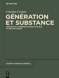 صورة الغلاف: Génération et Substance 1st edition 9781614517771