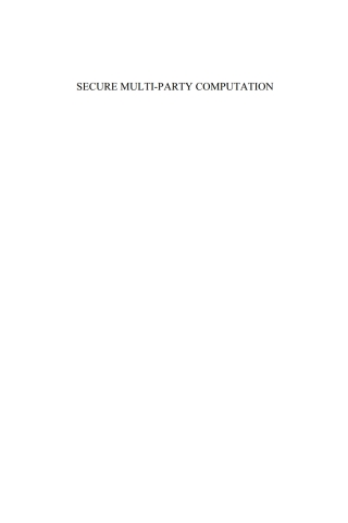 Imagen de portada: Secure Multi-Party Computation 1st edition 9781614991687
