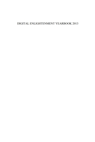 Cover image: Digital Enlightenment Yearbook 2013 1st edition 9781614992943