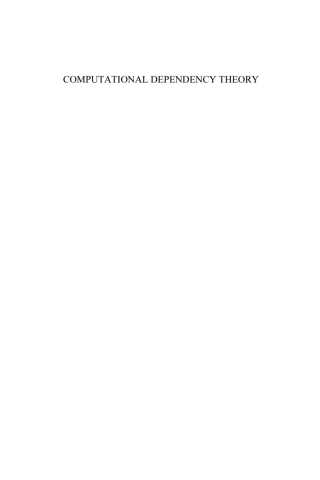 Cover image: Computational Dependency Theory 1st edition 9781614993513