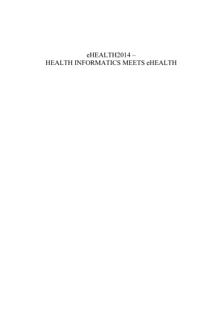 Cover image: eHealth2014 – Health Informatics Meets eHealth 1st edition 9781614993964