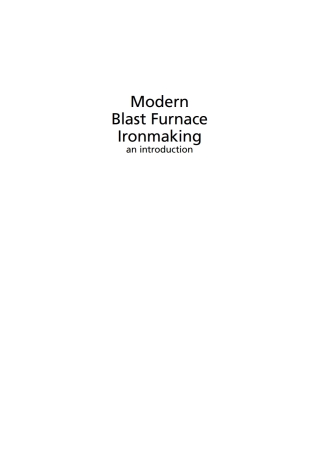Cover image: Modern Blast Furnace Ironmaking 1st edition 9781614994985