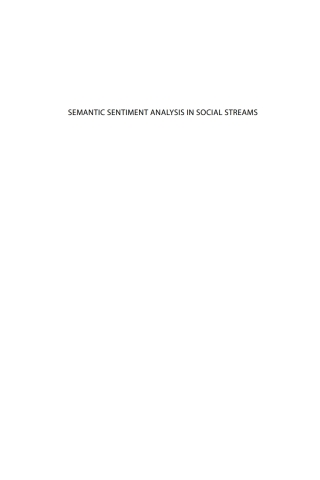Cover image: Semantic Sentiment Analysis in Social Streams 1st edition 9781614997504