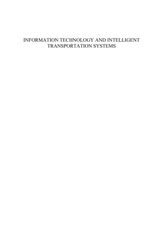 Cover image: Information Technology and Intelligent Transportation Systems 1st edition 9781614997849