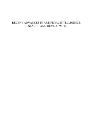 Cover image: Recent Advances in Artificial Intelligence Research and Development 1st edition 9781614998051