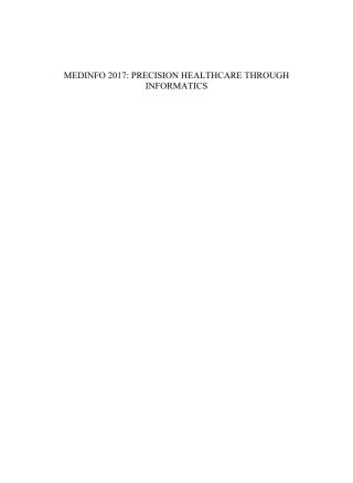 Cover image: MEDINFO 2017: Precision Healthcare through Informatics 1st edition 9781614998297