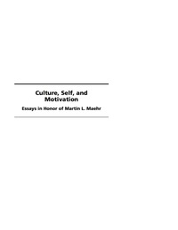 Cover image: Culture, Self, and, Motivation: Essays in Honor of Martin L. Maehr 9781607521075