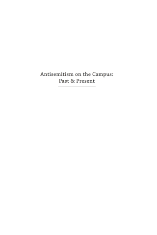 Imagen de portada: Anti-Semitism on the Campus 9781618113245
