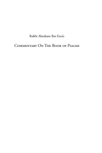 Cover image: Rabbi Abraham Ibn Ezra's Commentary on the First Book of Psalms 9781934843307