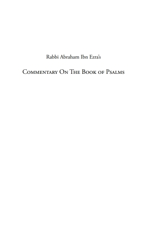 Cover image: Rabbi Abraham Ibn Ezra's Commentary on the First Book of Psalms 9781934843307