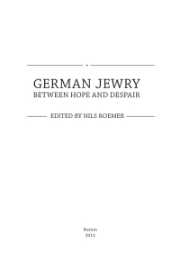 Imagen de portada: German Jewry 9781934843871