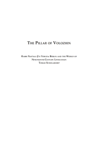 Cover image: The Pillar of Volozhin 9781618113016