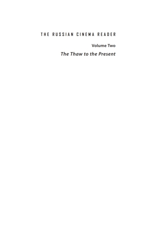 Cover image: The Russian Cinema Reader (Volume II) 9781618113214