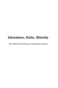 صورة الغلاف: Literature, Exile, Alterity 9781618114037