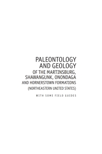 Cover image: Paleontology and Geology of the Martinsburg, Shawangunk, Onondaga, and Hornerstown Formations (Northeastern United States) with Some Field Guides 9781618114167