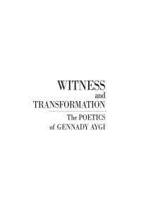 Imagen de portada: Witness and Transformation 9781618114433