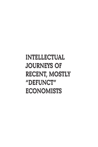 Cover image: Intellectual Journeys of Recent, Mostly "Defunct" Economists 9781618114662