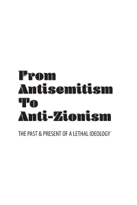Cover image: From Antisemitism to Anti-Zionism 9781618115652