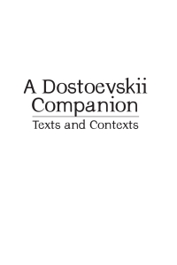 صورة الغلاف: A Dostoevskii Companion 9781618117274