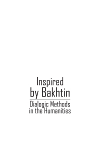 Cover image: Inspired by Bakhtin 9781618117380