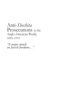 Cover image: Anti-Shechita Prosecutions in the Anglo-American World, 1855–1913 9781618117427