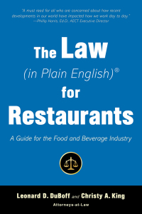 Cover image: The Law (in Plain English) for Restaurants