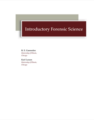 Cover image: Introductory Forensic Science 1st edition 9781621780632