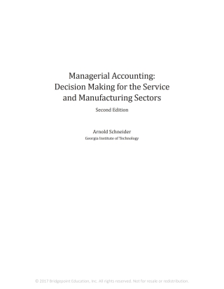ビジネス・経済 Managerial Accounting: Decision Making.. Managerial Accounting: Decision Making for the Service and