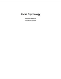 Cover image: Social Psychology 2nd edition 9781621785781