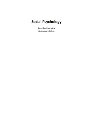 Cover image: Social Psychology 2nd edition 9781621785781