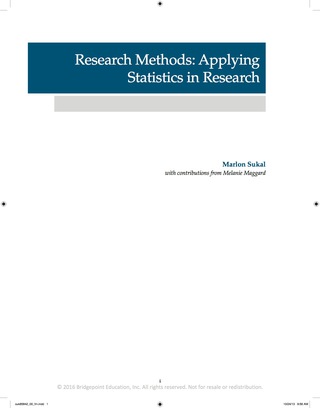 Cover image: Research Methods: Applying Statistics in Research 1st edition 9781621785842