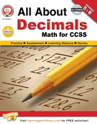 صورة الغلاف: All About Decimals, Grades 5 - 8 9781622234622