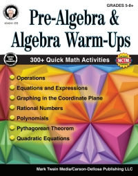 Imagen de portada: Pre-Algebra and Algebra Warm-Ups, Grades 5 - 8 9781622235865