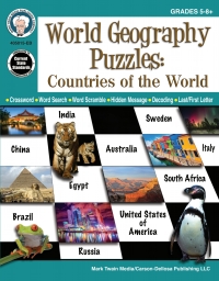 表紙画像: World Geography Puzzles: Countries of the World, Grades 5 - 12 9781622236923
