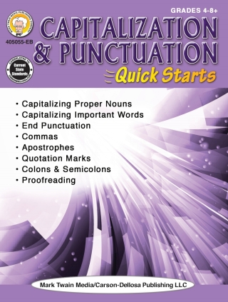 Imagen de portada: Capitalization & Punctuation Quick Starts Workbook, Grades 4 - 12 9781622238231