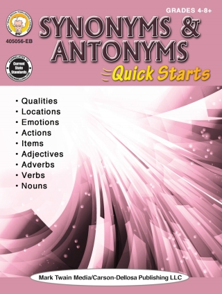Cover image: Synonyms & Antonyms Quick Starts Workbook, Grades 4 - 12 9781622238248