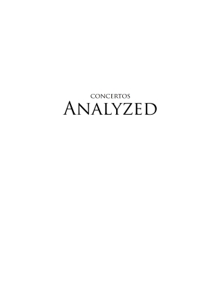 صورة الغلاف: Concertos Analyzed 9781622777686