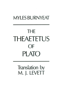 صورة الغلاف: The Theaetetus of Plato 9780915144815