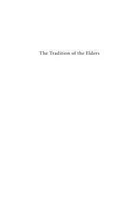 Cover image: The Tradition of the Elders 9781625649058