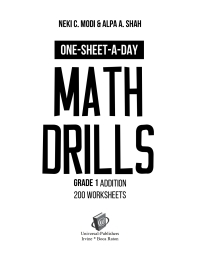 صورة الغلاف: One-Sheet-A-Day Math Drills 9781627340946