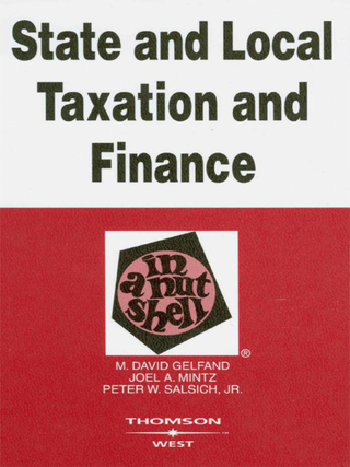 Cover image: Gelfand, Mintz and Salsich's State and Local Taxation and Finance in a Nutshell 3rd edition 9780314183873