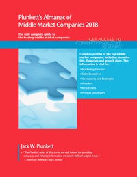 表紙画像: Plunkett's Almanac of Middle Market Companies 2018