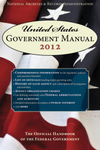 Cover image: United States Government Manual 2012 9781616084479
