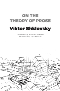 Imagen de portada: On the Theory of Prose 9781564787699