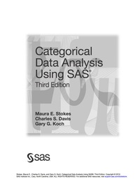 Cover image: Categorical Data Analysis Using SAS 3rd edition 9781607646648