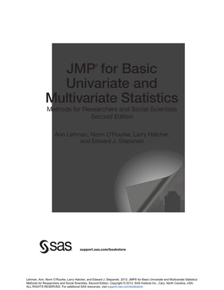 Cover image: JMP for Basic Univariate and Multivariate Statistics 2nd edition 9781612906034