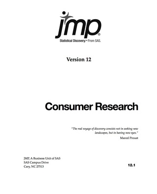 Cover image: JMP 12 Consumer Research 9781629594385