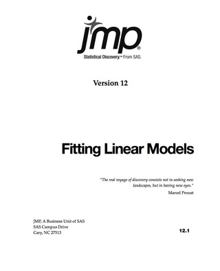 Imagen de portada: JMP 12 Fitting Linear Models 9781629594507