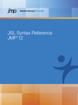 Cover image: JMP 12 JSL Syntax Reference 9781629594545